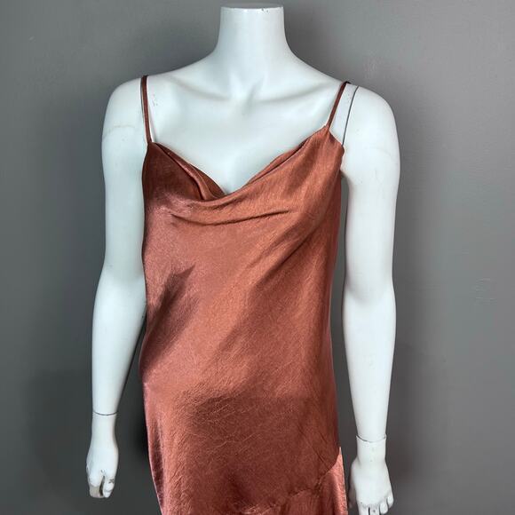 House of Harlow 1960 x Revolve Slip Dress Medium Eveline‎ satin metallic brown - Picture 8 of 12